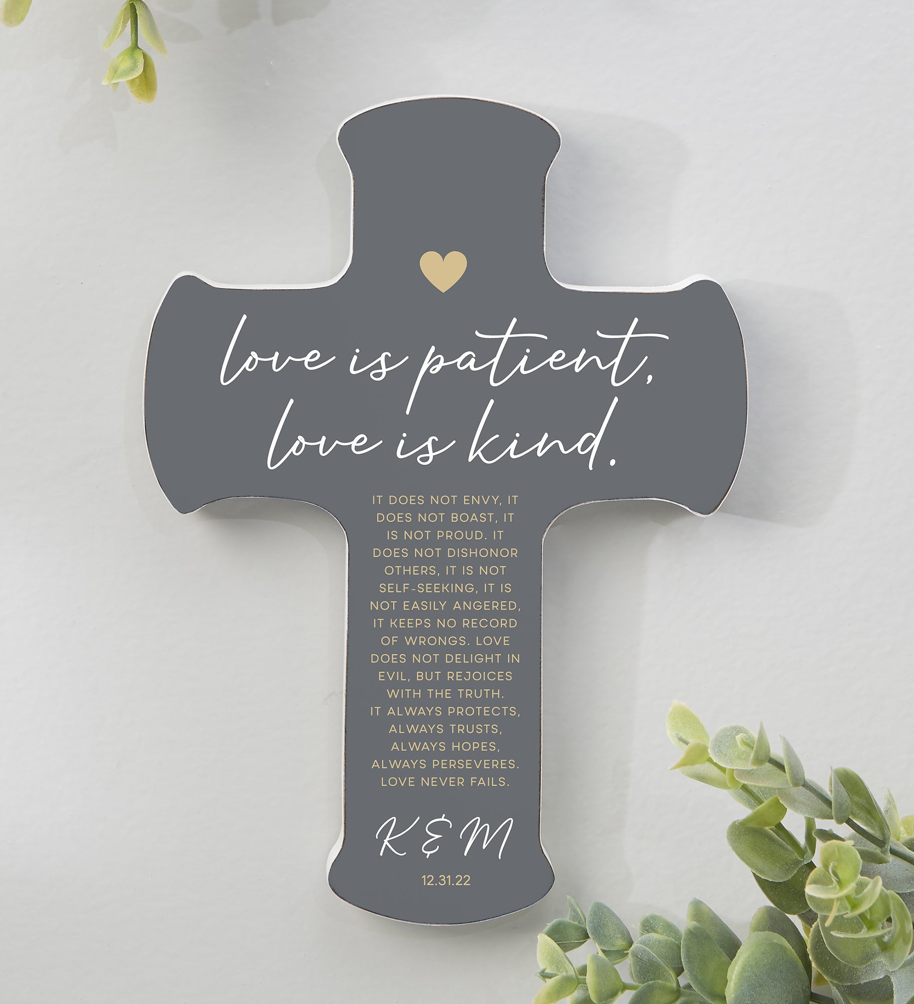 Love Is Patient Personalized Wedding Cross